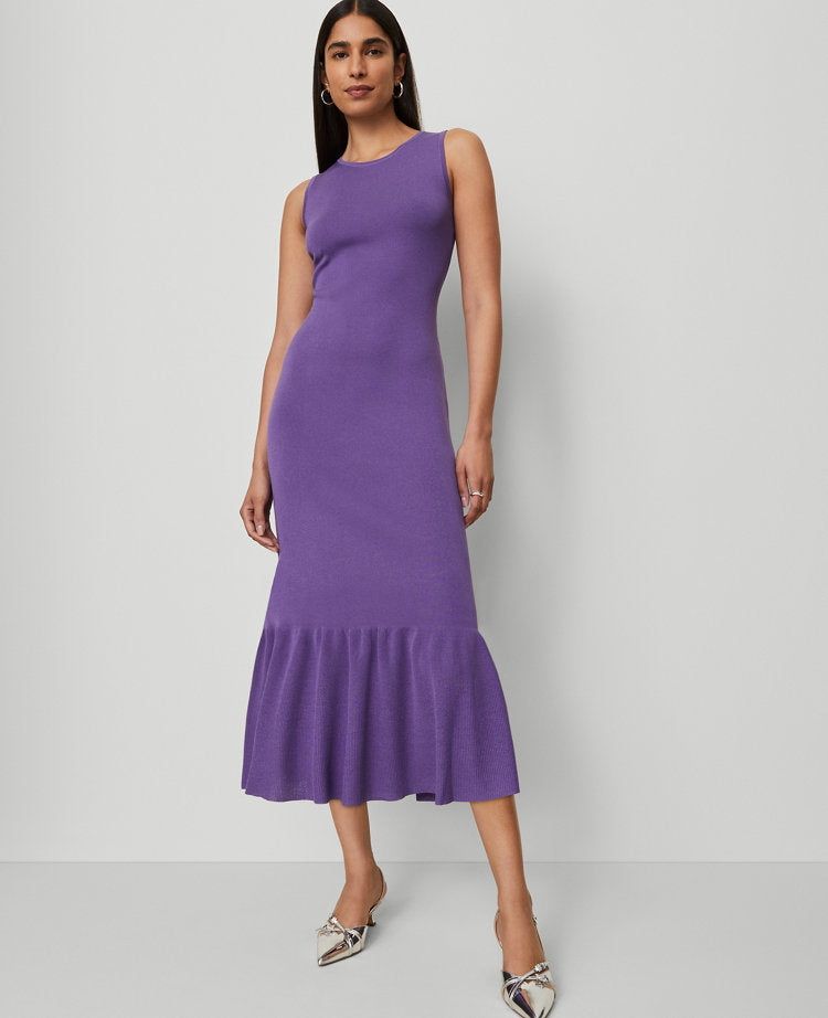 Petite Ruffle Hem Sweater Dress