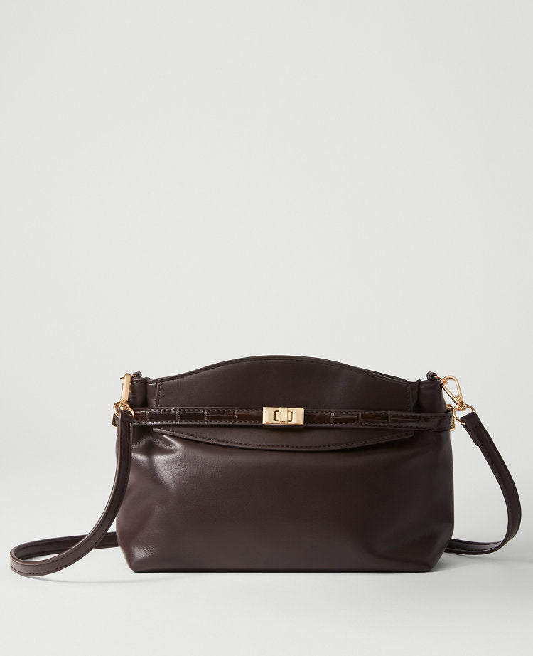 Croco Small Belted Clutch