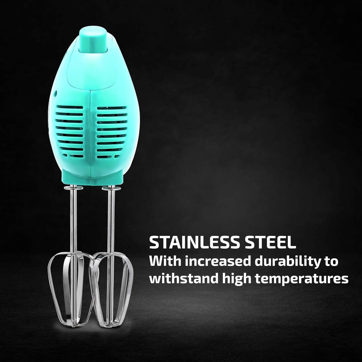 OVENTE Portable 5 Speed Mixing Electric Hand Mixer with Stainless Steel Whisk Beater Attachments & Snap Storage Case, Compact Lightweight 150 Watt Powerful Blender for Baking & Cooking, Black HM151B
