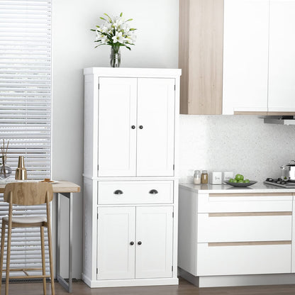 HOMCOM 72" Traditional Freestanding Kitchen Pantry Cupboard with 2 Cabinet