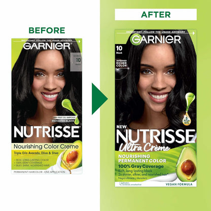Garnier Hair Color Nutrisse Nourishing Creme, 40 Dark Brown (Dark Chocolate) Permanent Hair Dye, 1 Count (Packaging May Vary)