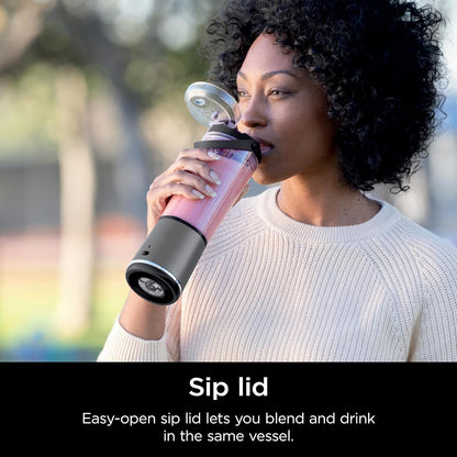 Ninja BC151BK Blast Portable Blender, Cordless, 18oz. Vessel, Personal Blender-for Shakes & Smoothies, BPA Free, Leakproof-Lid & Sip Spout, USB-C Rechargeable, Dishwasher Safe Parts, Black