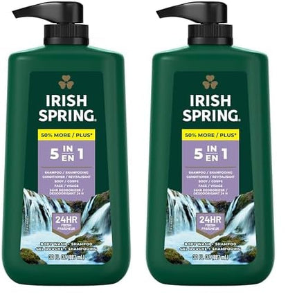 Irish Spring Mens Body Wash, Moisture Blast Body Wash for Men, Feel Fresh All Day, 30 Oz Pump Bottle