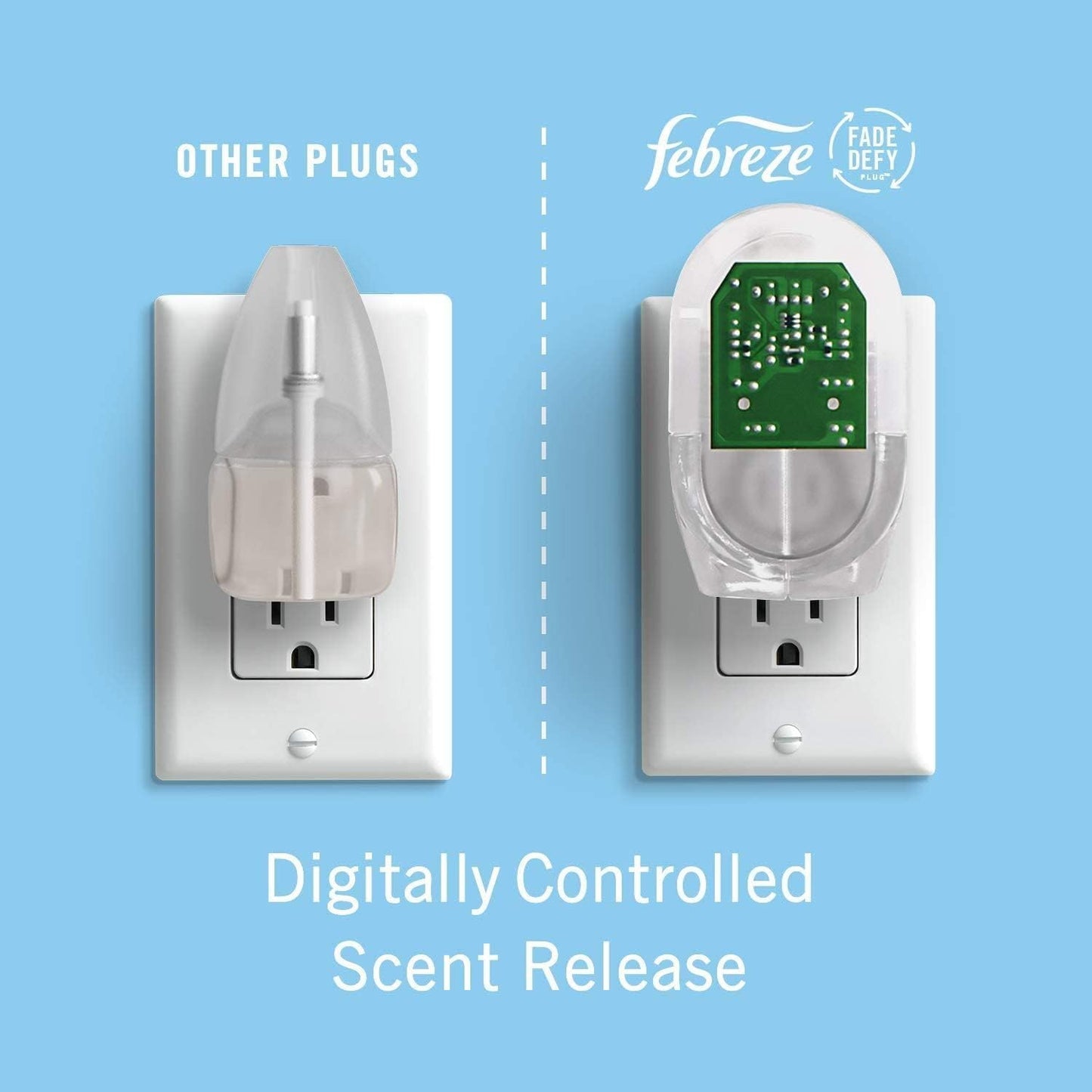 Febreze Plug in Air Fresheners, Gain Original Scent, Odor Eliminator for Strong Odors, Scented Oil Refill (3 Count)