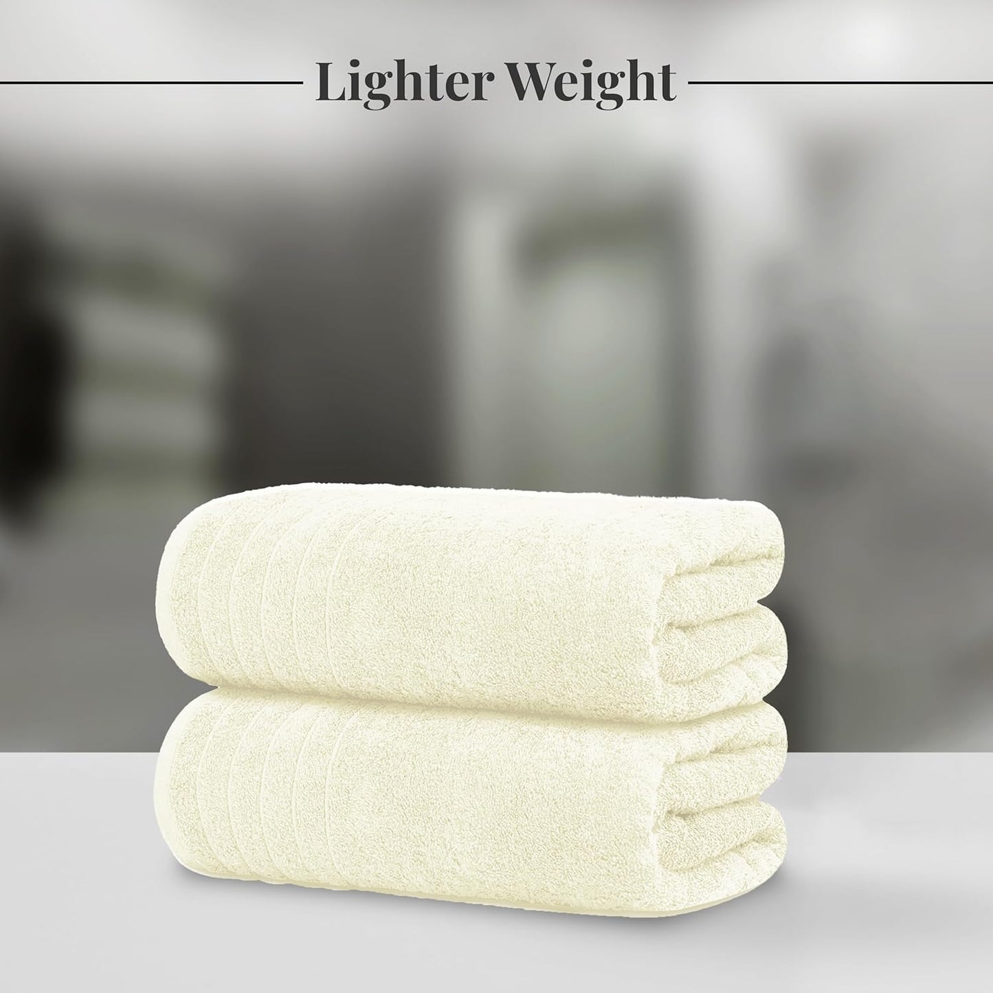 Tens Towels Extra Large Bath Towels 30 x 60 Inches, 100% Cotton, Larger & Lighter, Quicker to Dry, Lighter Weight, Super Soft and Absorbent, Perfect Bathroom Towels