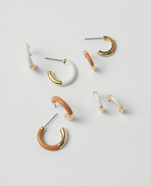 Enamel Mini Hoop Earring Set