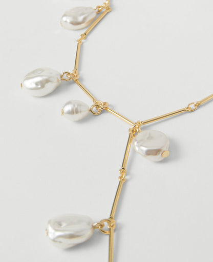 Pearlized Lariat Necklace