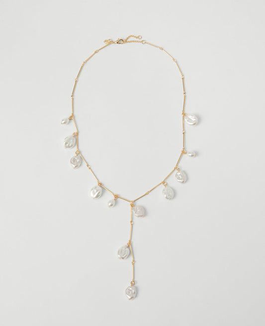 Pearlized Lariat Necklace