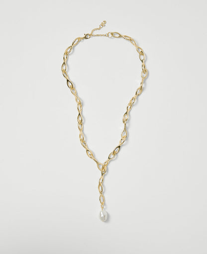 Pearlized Lariat Necklace