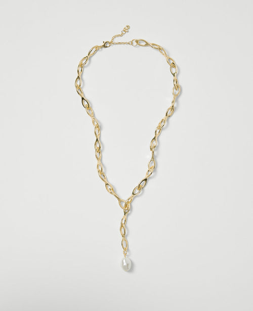 Pearlized Lariat Necklace