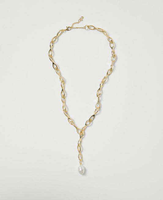 Pearlized Lariat Necklace