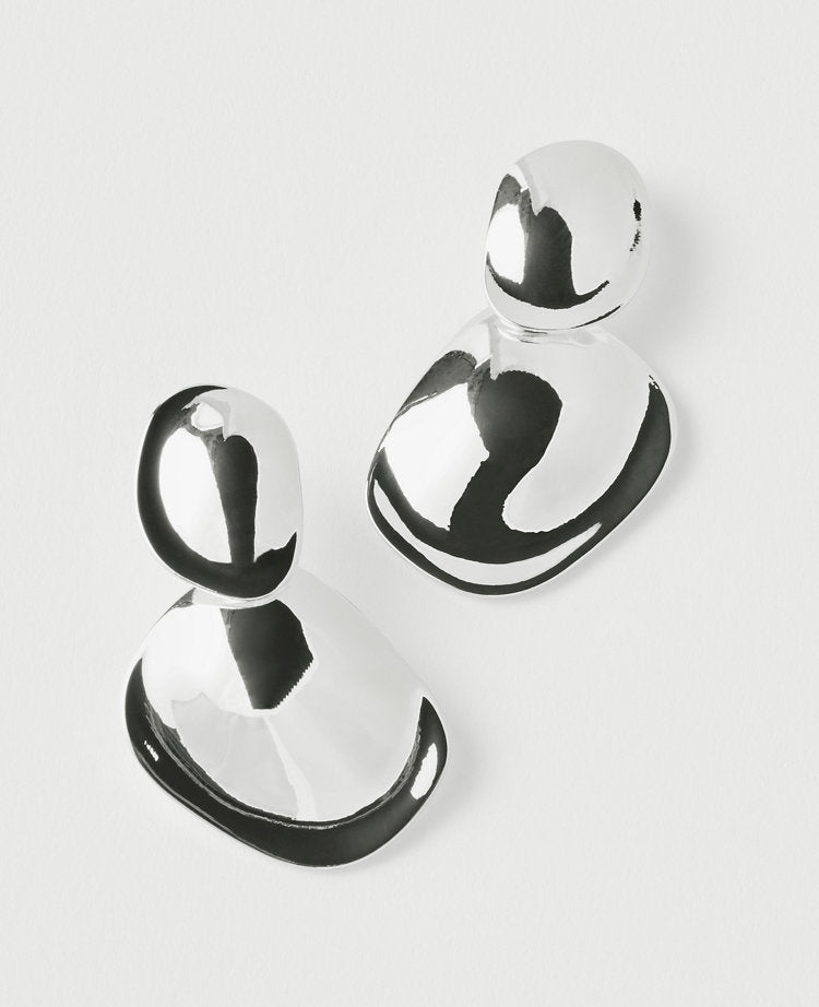 Textured Metal Double Drop Earrings