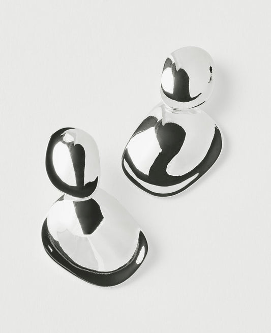 Textured Metal Double Drop Earrings