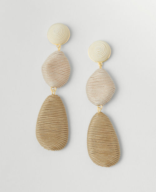 Triple Drop Thread Wrapped Earrings