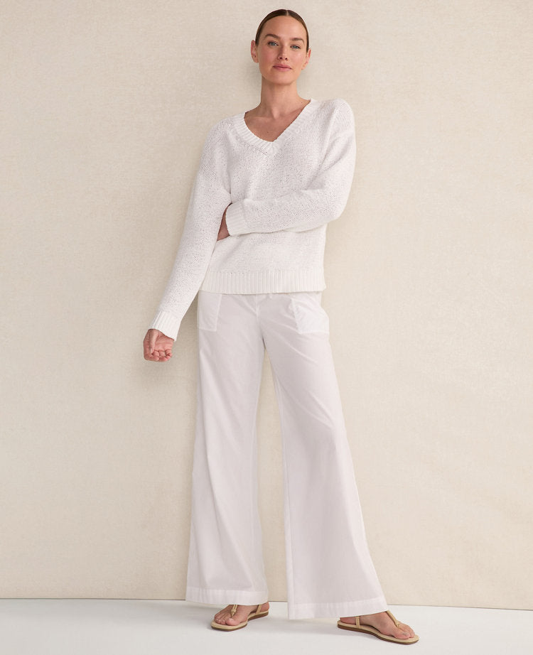 Haven Well Within Organic Cotton Flat Tape V-Neck Sweater