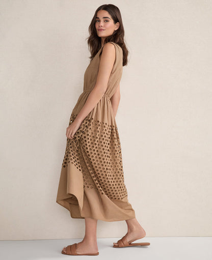 Haven Well Within Organic Cotton Honeycomb Eyelet Midi Dress