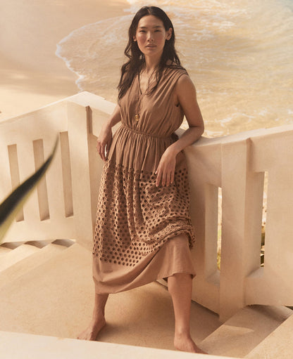 Haven Well Within Organic Cotton Honeycomb Eyelet Midi Dress