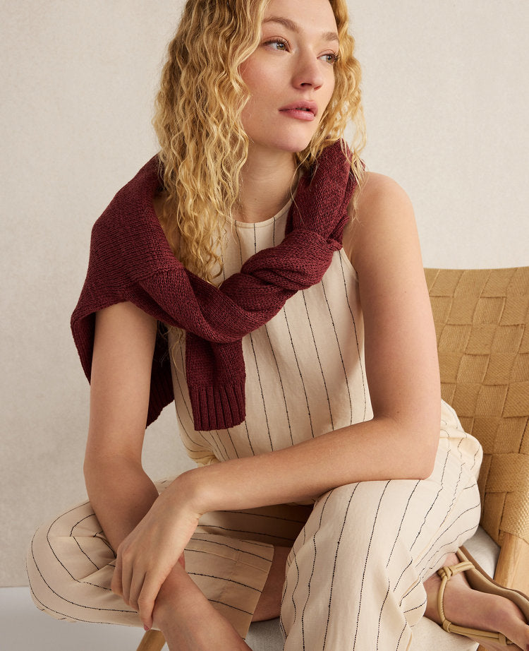 Haven Well Within Linen Blend Dobby Stripe Top