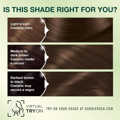Garnier Hair Color Nutrisse Nourishing Creme, 40 Dark Brown (Dark Chocolate) Permanent Hair Dye, 1 Count (Packaging May Vary)