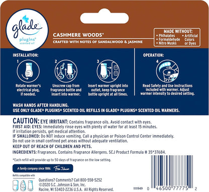 Glade PlugIns Refills Air Freshener, Scented and Essential Oils for Home and Bathroom, Apple Cinnamon, 3.35 Fl Oz, 5 Count