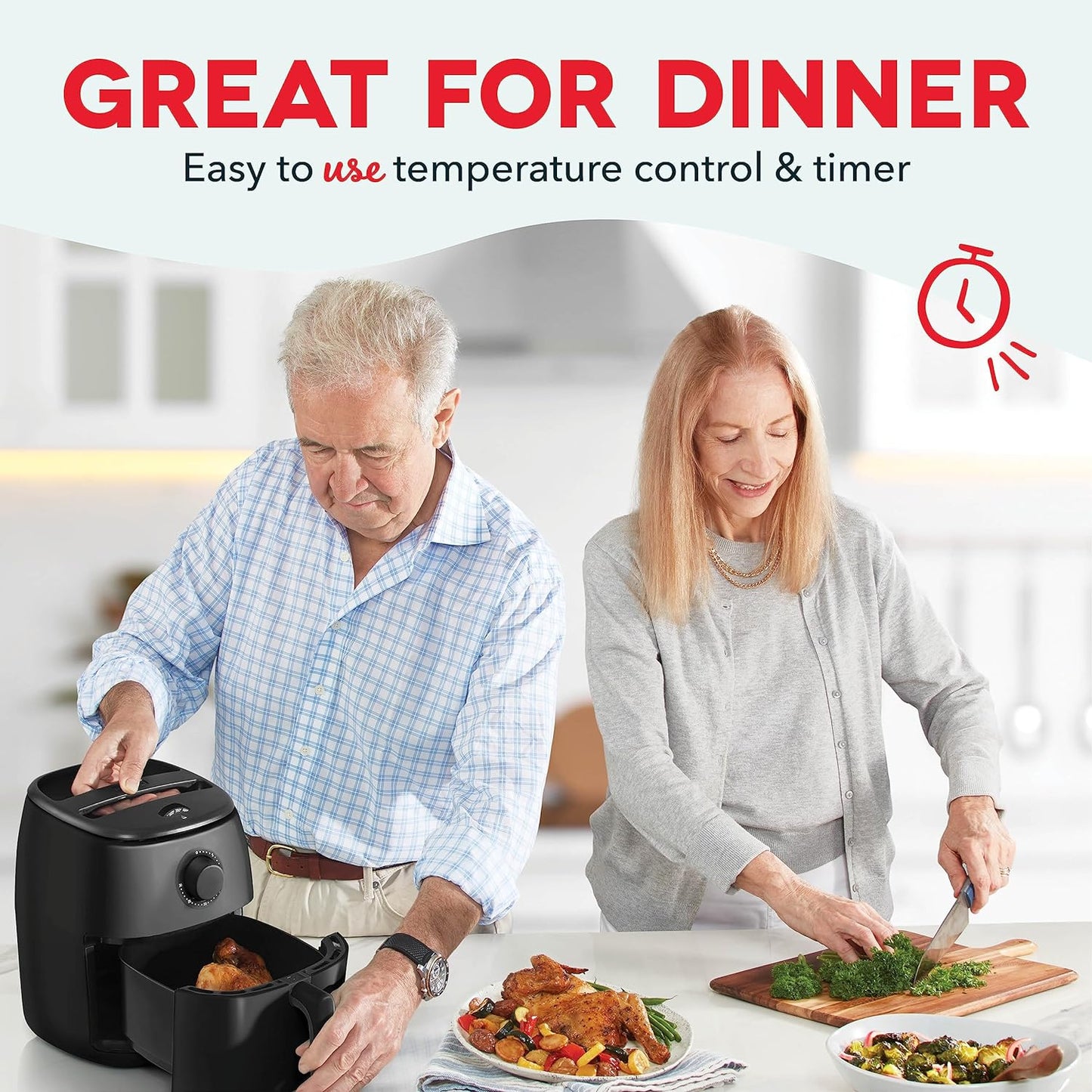 DASH Tasti-Crisp™ Electric Air Fryer Oven, 2.6 Qt., Aqua – Compact Air Fryer for Healthier Food in Minutes, Ideal for Small Spaces - Auto Shut Off, Analog, 1000-Watt