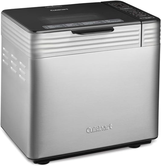 Cuisinart Bread Maker Machine, Compact and Automatic, Customizable Settings, Up to 2lb Loaves, CBK-110P1, Silver,Black