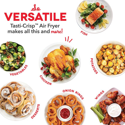 DASH Tasti-Crisp™ Electric Air Fryer Oven, 2.6 Qt., Aqua – Compact Air Fryer for Healthier Food in Minutes, Ideal for Small Spaces - Auto Shut Off, Analog, 1000-Watt