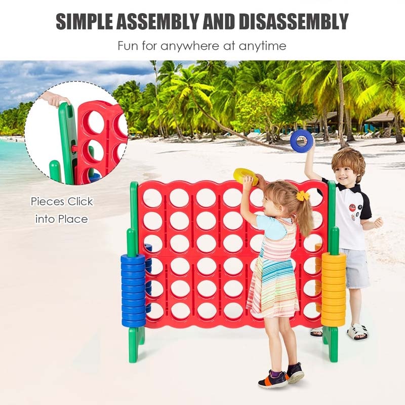 4-to-Score Giant Game Set with 42 Jumbo Rings & Quick-Release Slider