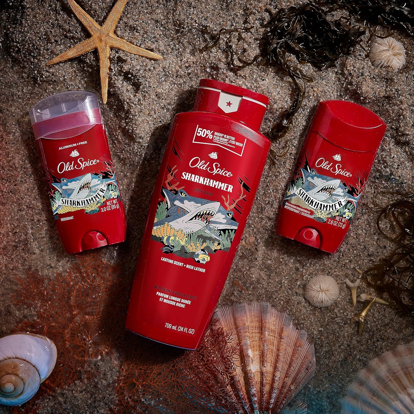 Old Spice Body Wash for Men, 24/7 Shower Fresh with Lasting Scent, Red Collection, Swagger with Cedarwood Scent, 24 fl oz (Pack of 2)