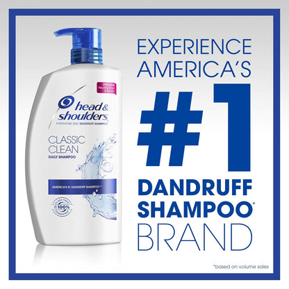Head & Shoulders Classic Clean Dandruff Shampoo Twin Pack, Anti-Dandruff Daily Use, Paraben-Free, Color-Safe, 32.1 Fl Oz Each (Set of 2)