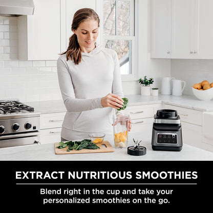 Ninja BN701 Professional Plus Blender, 1400 Peak Watts, 3 Functions for Smoothies, Frozen Drinks & Ice Cream with Auto IQ, 72-oz.* Total Crushing Pitcher & Lid, Dark Grey