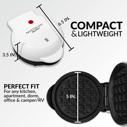 Nostalgia MyMini Cars and Trucks Shape Electric Waffle Maker, 5-Inch Non-Stick Griddle for Waffles, Hash Browns, Eggs, and More, Yellow