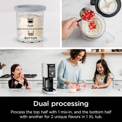 Ninja CREAMi Deluxe 11-in-1 Ice Cream & Frozen Treat Maker for Ice Cream, Sorbet, Milkshakes, Frozen Yogurt, & More, 11 Programs, XL Capacity, Silver, Includes (2) Family-Sized 24 oz. Tubs