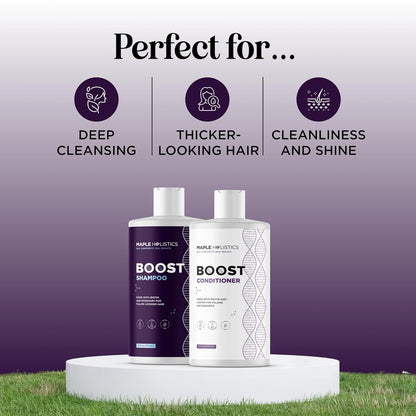 Volumizing Biotin Shampoo and Conditioner Set - Sulfate Free Shampoo and Conditioner for Dry Damaged Hair Care - Thinning Hair Shampoo and Conditioner with Nourishing Biotin and Rosemary Oil (8oz)