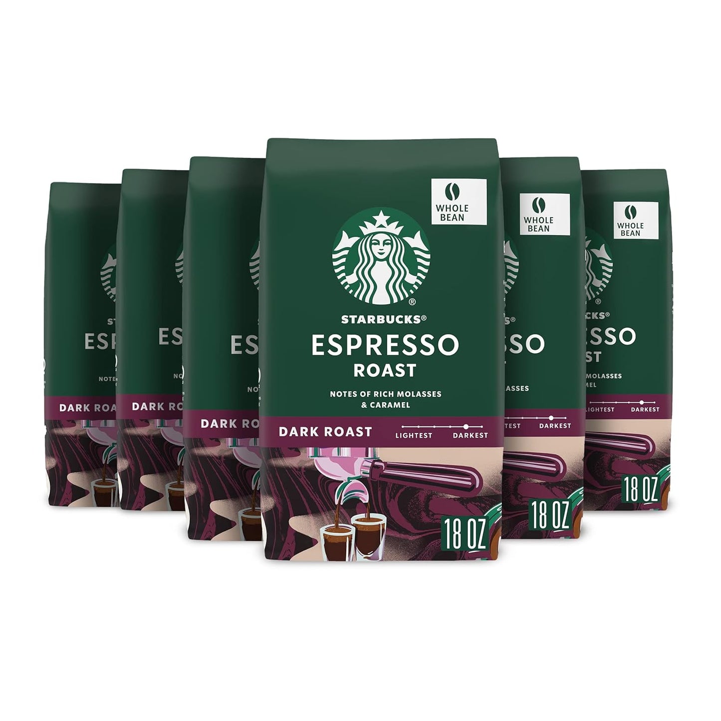 Starbucks Whole Bean Coffee, Dark Roast Coffee, Espresso Roast, 100% Arabica, 1 bag (40 oz)