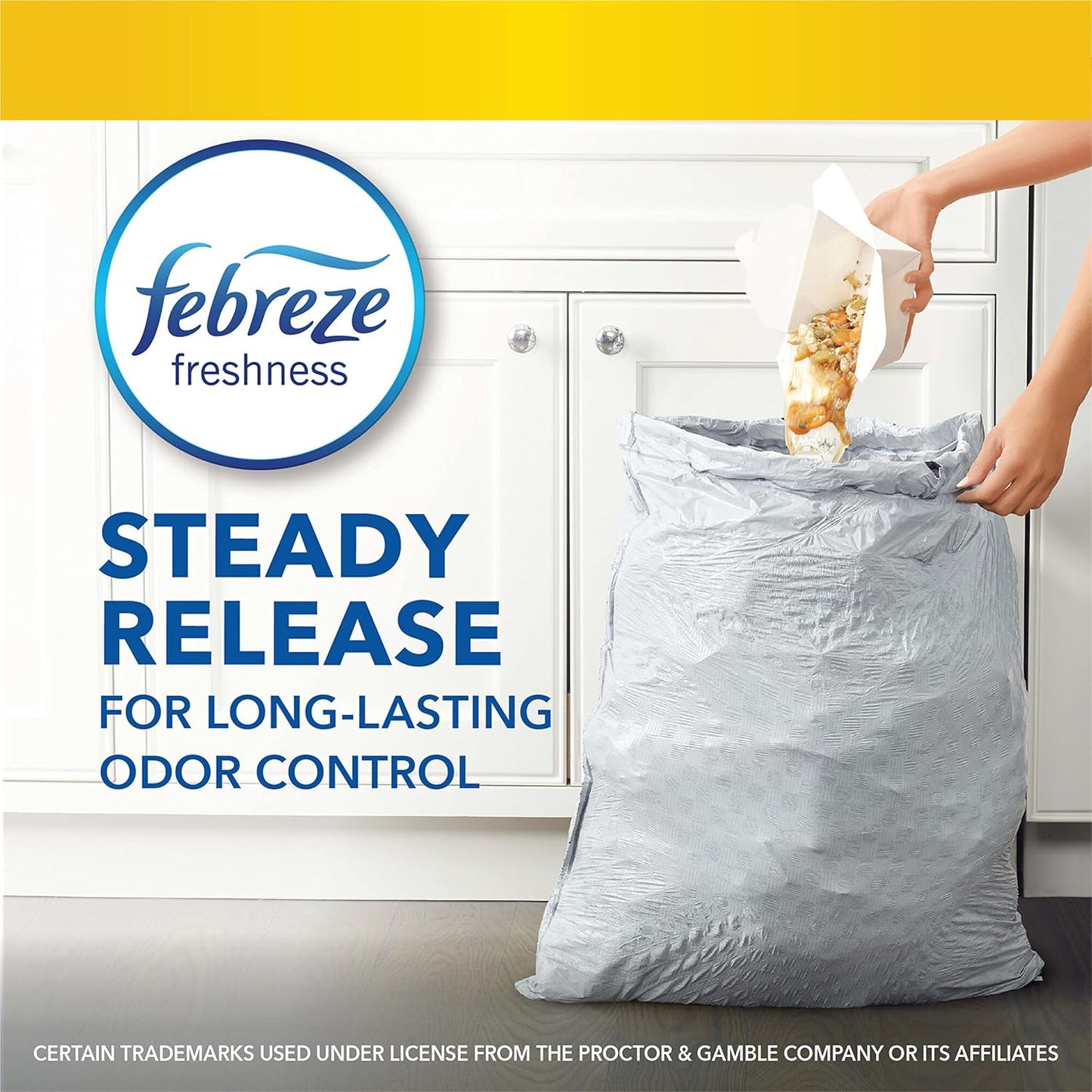 Glad Trash Bags, ForceFlex Tall Kitchen Drawstring Garbage Bags 13 Gallon White Trash Bag, Gain Moonlight Breeze scent with Febreze Freshness 100 Count (Package May Vary)