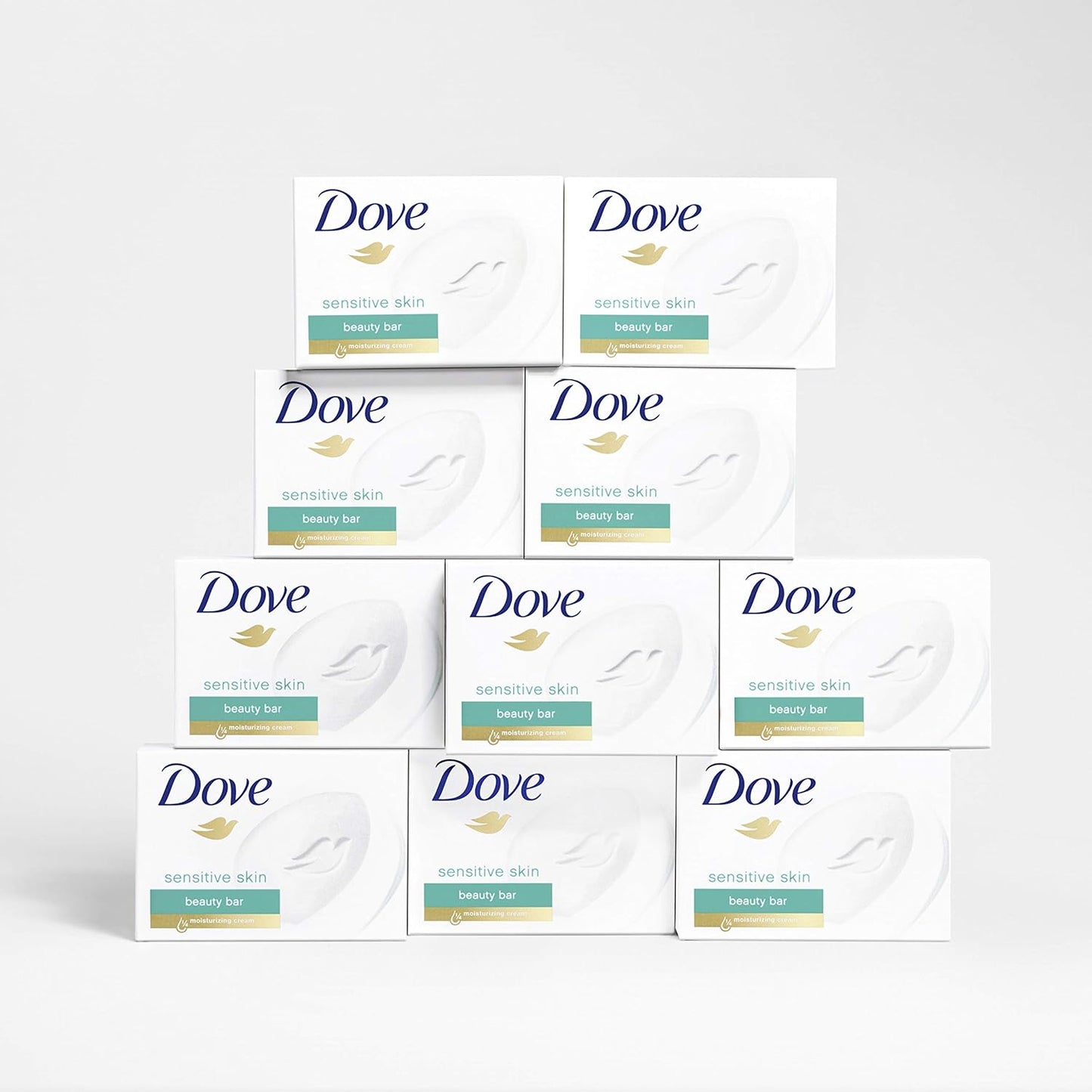 Dove Beauty Bar More Moisturizing Than Bar Soap for Softer Skin, Fragrance-Free, Hypoallergenic Beauty Bar Sensitive Skin With Gentle Cleanser 3.75 oz 14 Bars