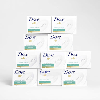 Dove Beauty Bar More Moisturizing Than Bar Soap for Softer Skin, Fragrance-Free, Hypoallergenic Beauty Bar Sensitive Skin With Gentle Cleanser 3.75 oz 14 Bars