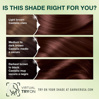 Garnier Hair Color Nutrisse Nourishing Creme, 40 Dark Brown (Dark Chocolate) Permanent Hair Dye, 1 Count (Packaging May Vary)