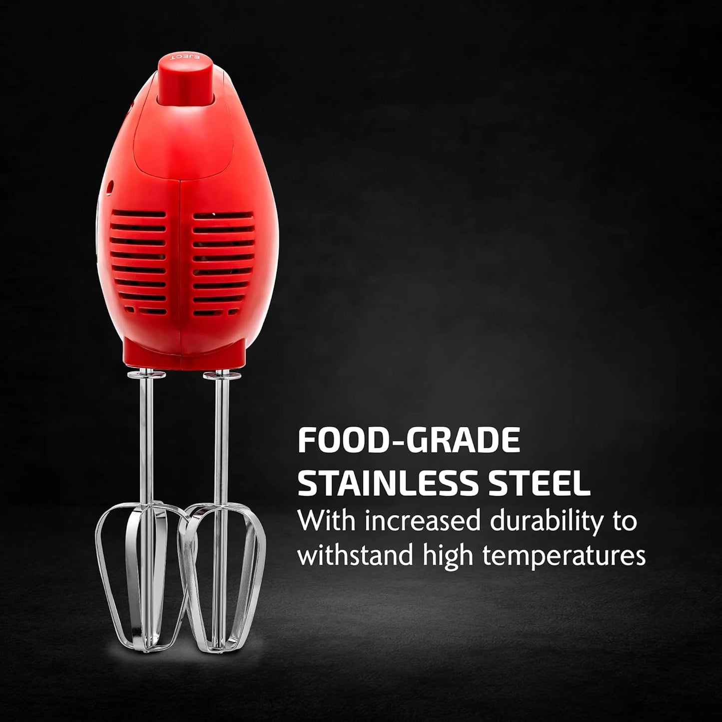 OVENTE Portable 5 Speed Mixing Electric Hand Mixer with Stainless Steel Whisk Beater Attachments & Snap Storage Case, Compact Lightweight 150 Watt Powerful Blender for Baking & Cooking, Black HM151B
