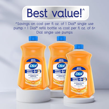 Dial Antibacterial Liquid Hand Soap Refill, Spring Water, 52 fl oz Pack of 3