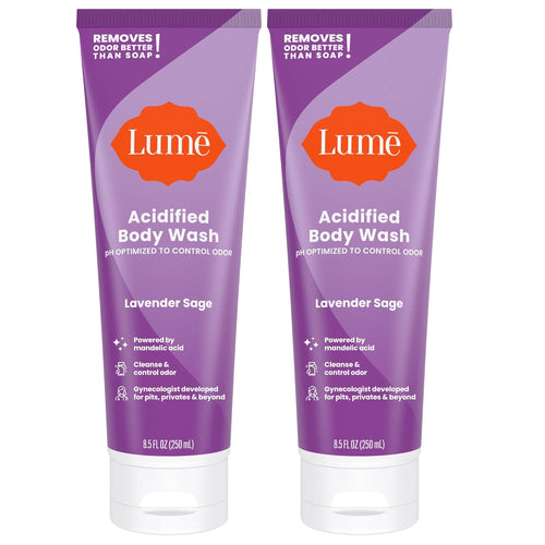 Lume Acidified Body Wash - 24 Hour Odor Control - Removes Odor Better than Soap - Moisturizing Formula - Formulated Without SLS or Parabens - OB/GYN Developed - 8.5 ounce (Peony Rose)