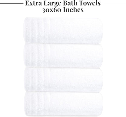 Tens Towels Extra Large Bath Towels 30 x 60 Inches, 100% Cotton, Larger & Lighter, Quicker to Dry, Lighter Weight, Super Soft and Absorbent, Perfect Bathroom Towels