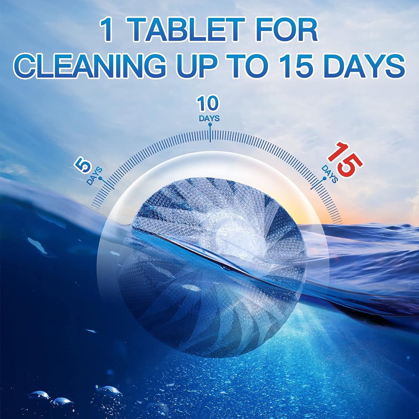 Vacplus Automatic Toilet Bowl Cleaner Tablets, Bathroom Toilet Tank Cleaner (12 PACK), VA-T165