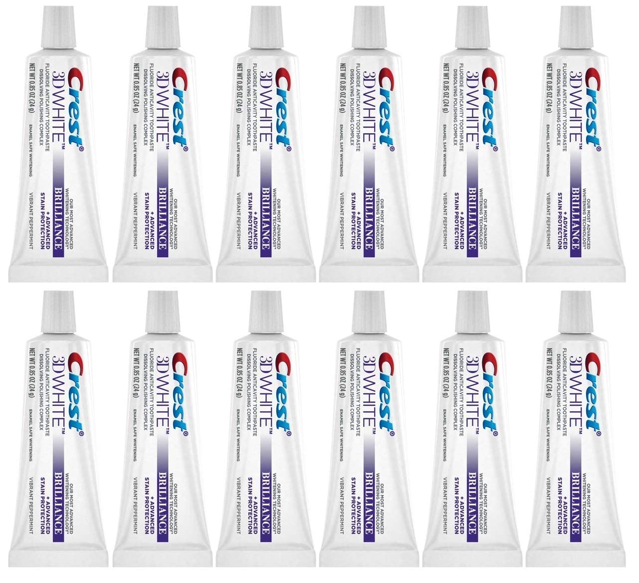 Crest 3D White Advanced Luminous Mint Teeth Whitening Toothpaste, 3.7 oz Pack of 4 - Helps Remove Surface Stains, Whitens Teeth, Strengthens Tooth Enamel, Protects Against Cavities
