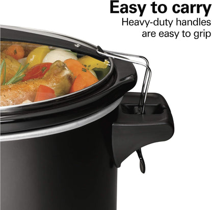 Hamilton Beach Slow Cooker, Extra Large 10 Quart, Stay or Go Portable With Lid Lock, Dishwasher Safe Crock, Black (33195)