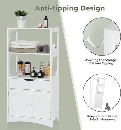 Sideboard Storage Cabinet with 2 Open Shelves