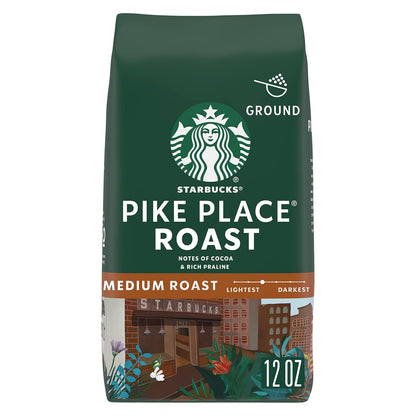 Starbucks Ground Coffee, Medium Roast Coffee, Pike Place Roast, 100% Arabica, 1 Bag (28 Oz)
