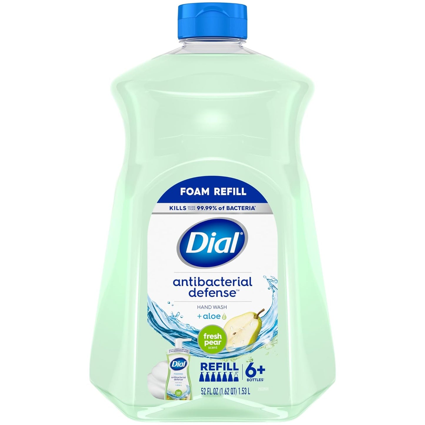 Dial Antibacterial Foaming Hand Soap Refill, Spring Water, 52 fl oz