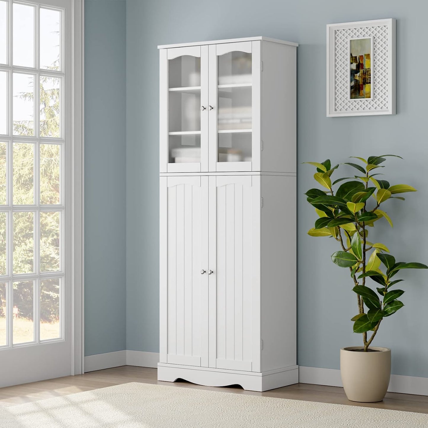 HORSTORS 64" Kitchen Pantry Cabinet